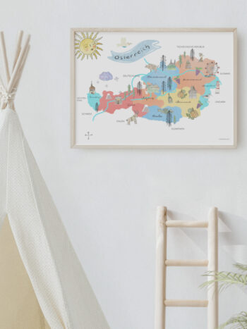 Österreich-Illustration mit Rahmen