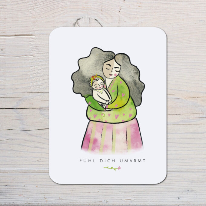 Illustration von Frau mit Kind