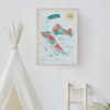 Kroatien-Illustration im Holzrahmen mit Holzleiter und Tipi