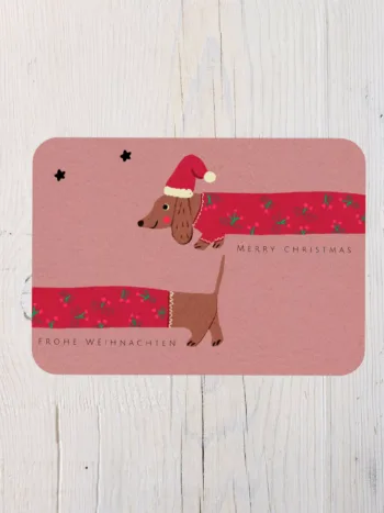 Lusitge Dackel- Weihnachtskarte